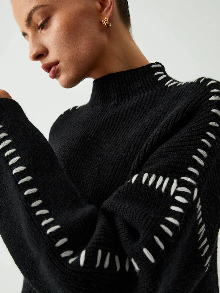 Sudadera minimalista acogedora con cuello redondo