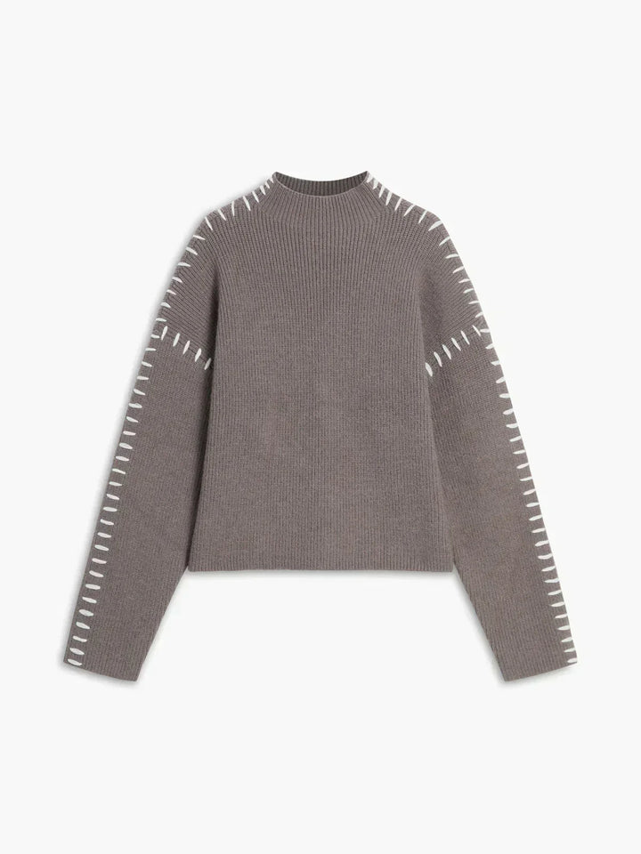 Sudadera minimalista acogedora con cuello redondo