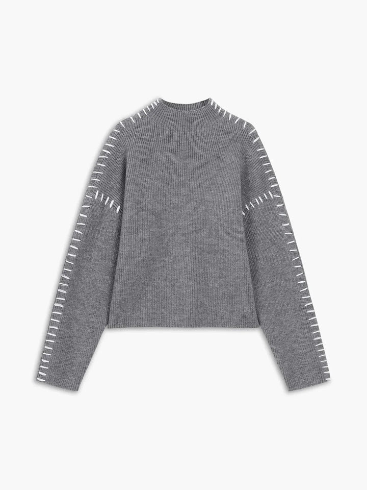 Sudadera minimalista acogedora con cuello redondo