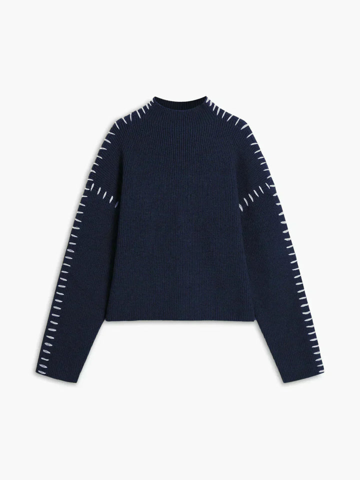 Sudadera minimalista acogedora con cuello redondo