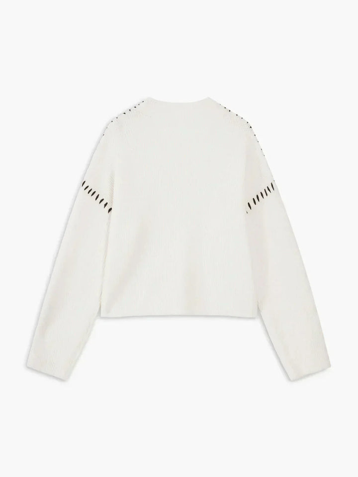 Sudadera minimalista acogedora con cuello redondo