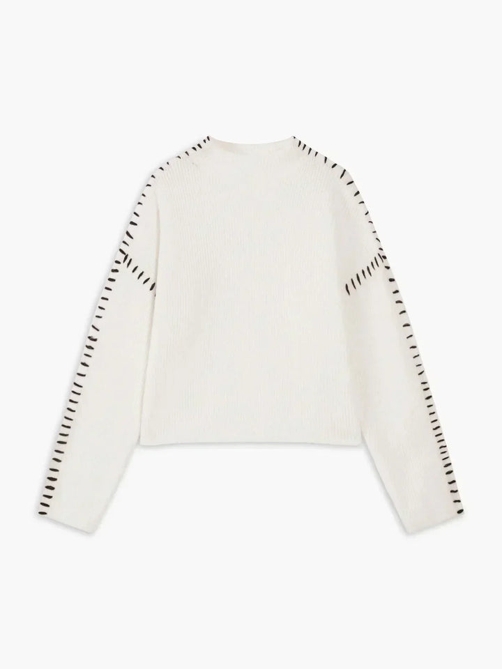 Sudadera minimalista acogedora con cuello redondo