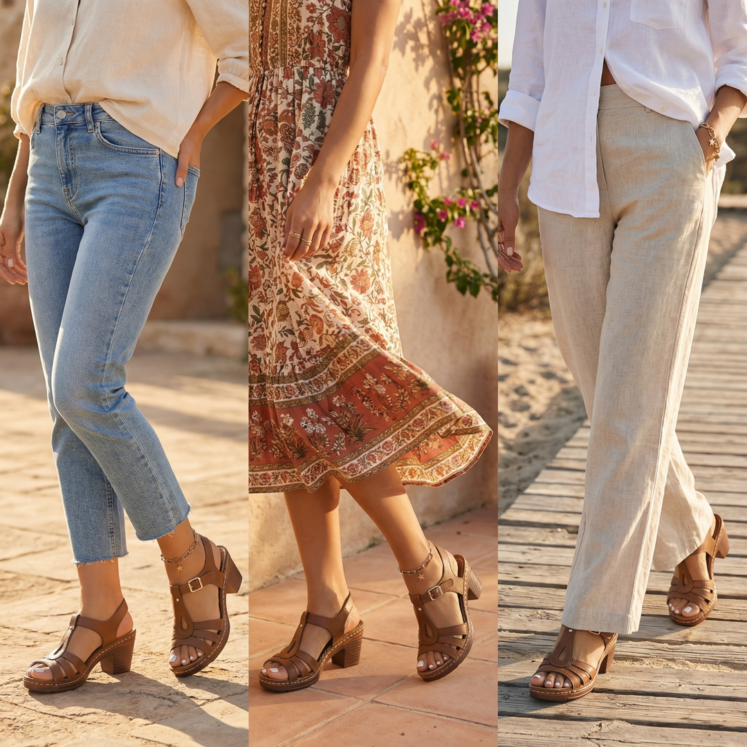 Solara™ – Sandalias Romanas de Tacón Cuadrado con Aberturas