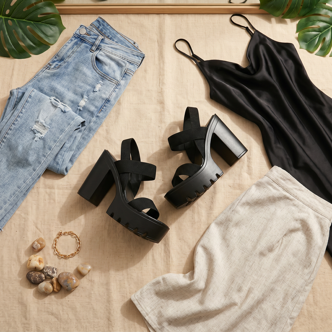 Veluna™ – Chunky Platform Heel Sandals