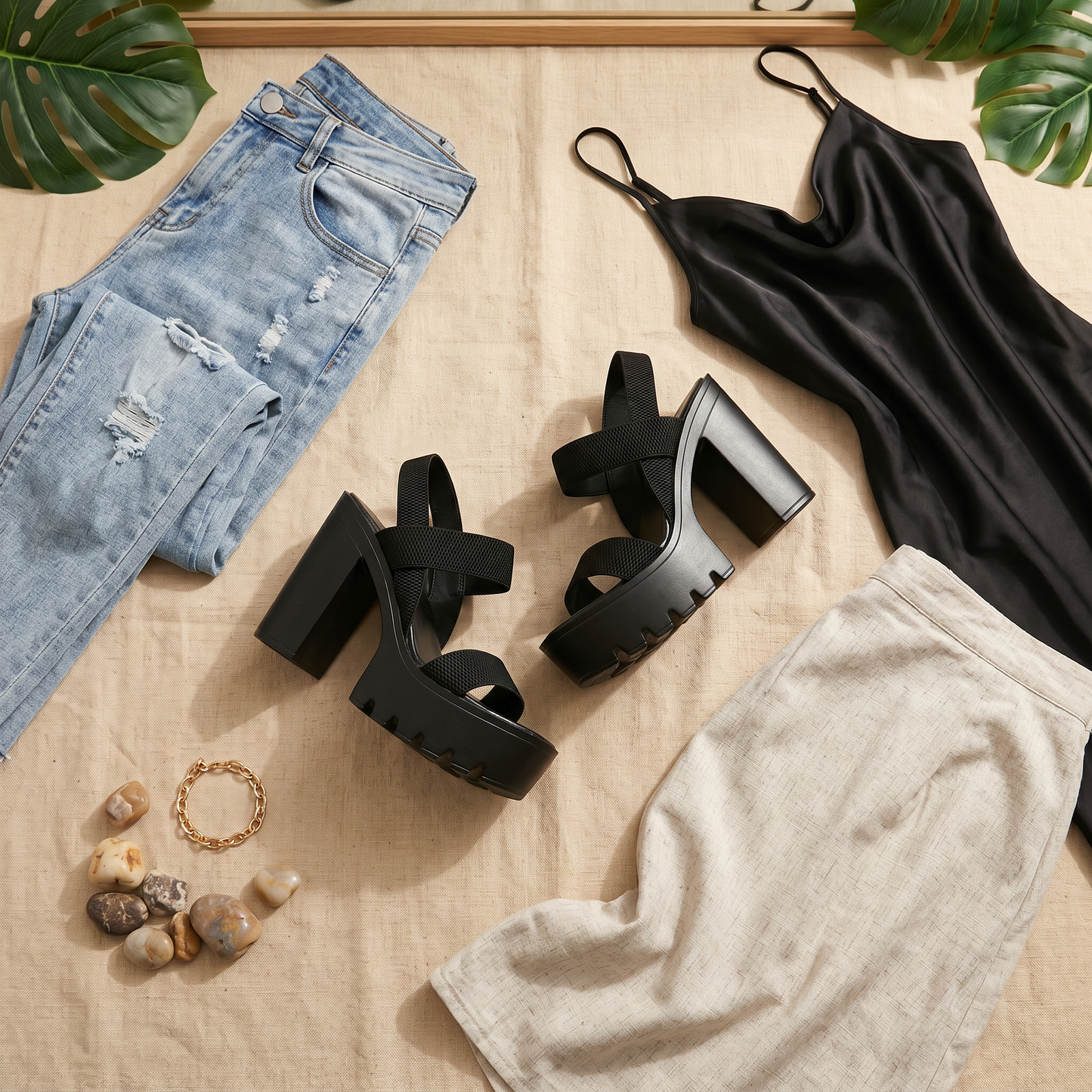 Veluna™ – Chunky Platform Heel Sandals