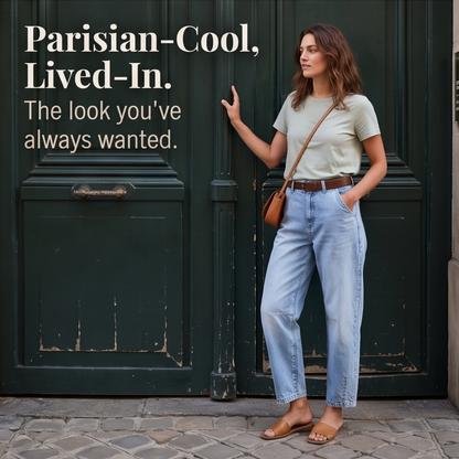 Lumière - High-Waisted Cropped Barrel Jeans