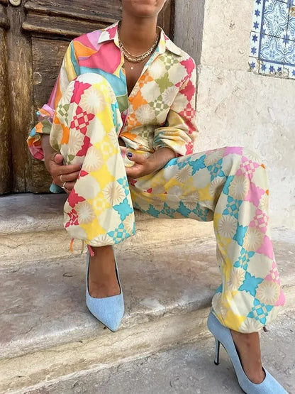Women’s Spring Colorful Two-Piece Casual Set