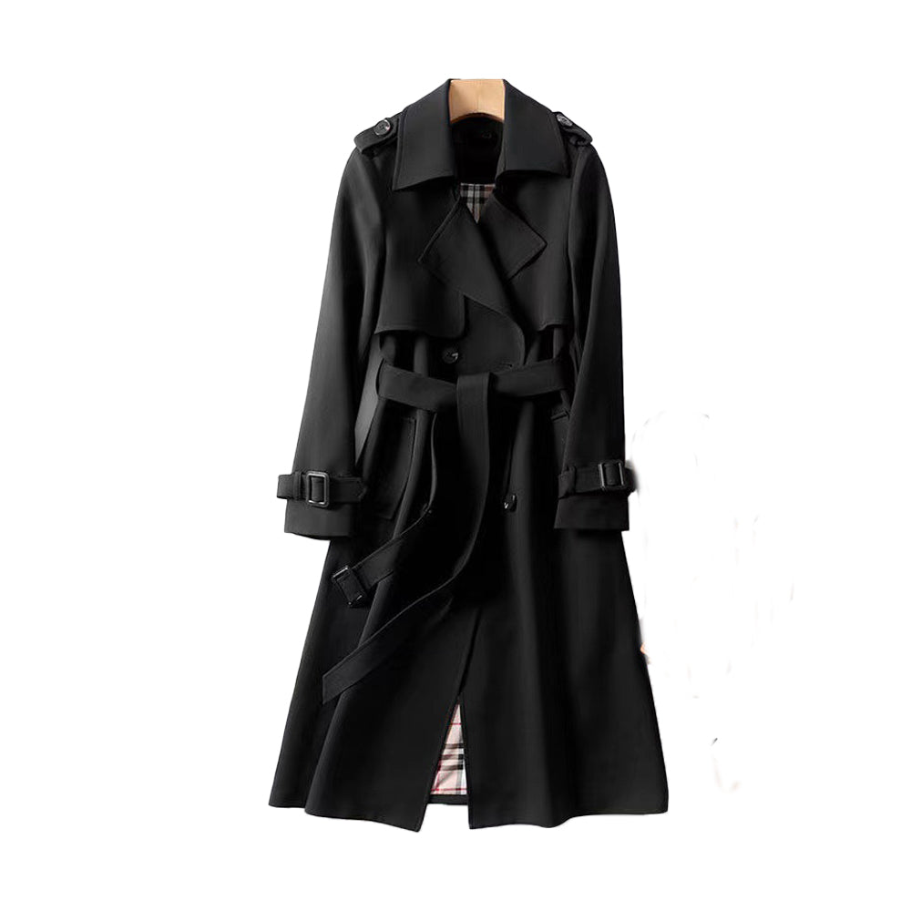 Gabardina cruzada con cinturón para mujer