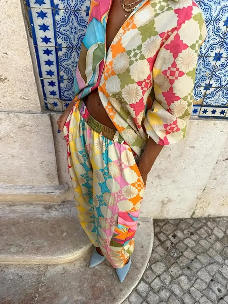 Women’s Spring Colorful Two-Piece Casual Set