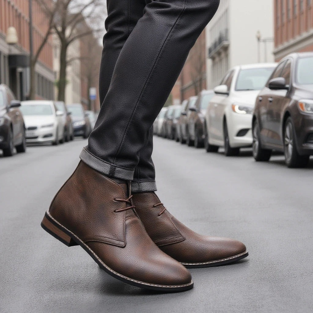 Botas elegantes de cuero