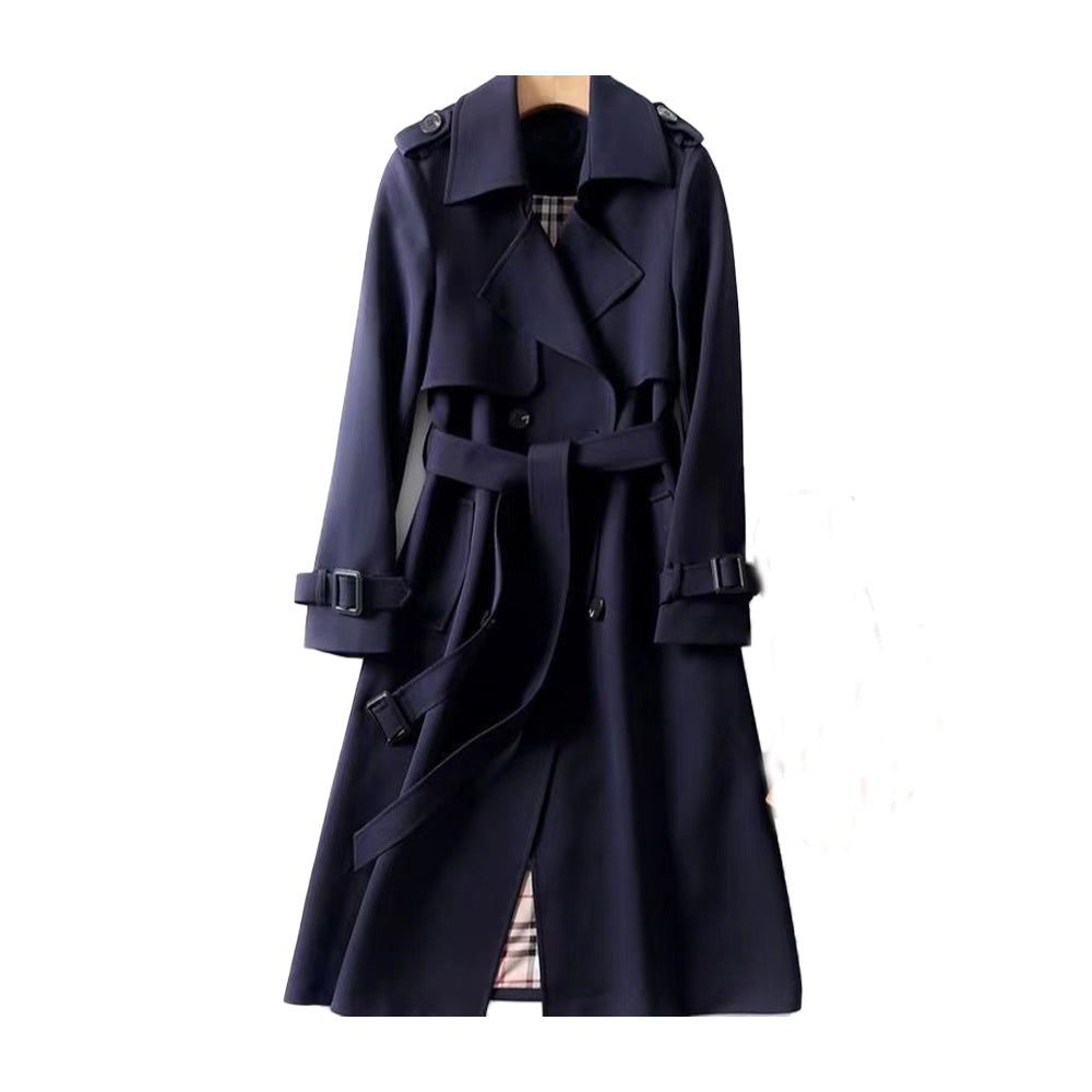 Gabardina cruzada con cinturón para mujer