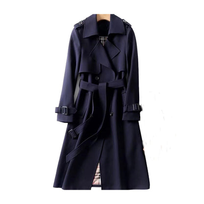 Gabardina cruzada con cinturón para mujer