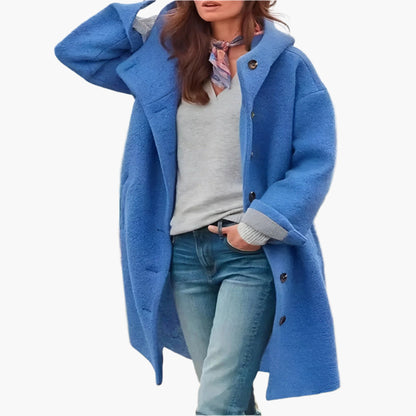 Abrigo largo de invierno relajado para mujer