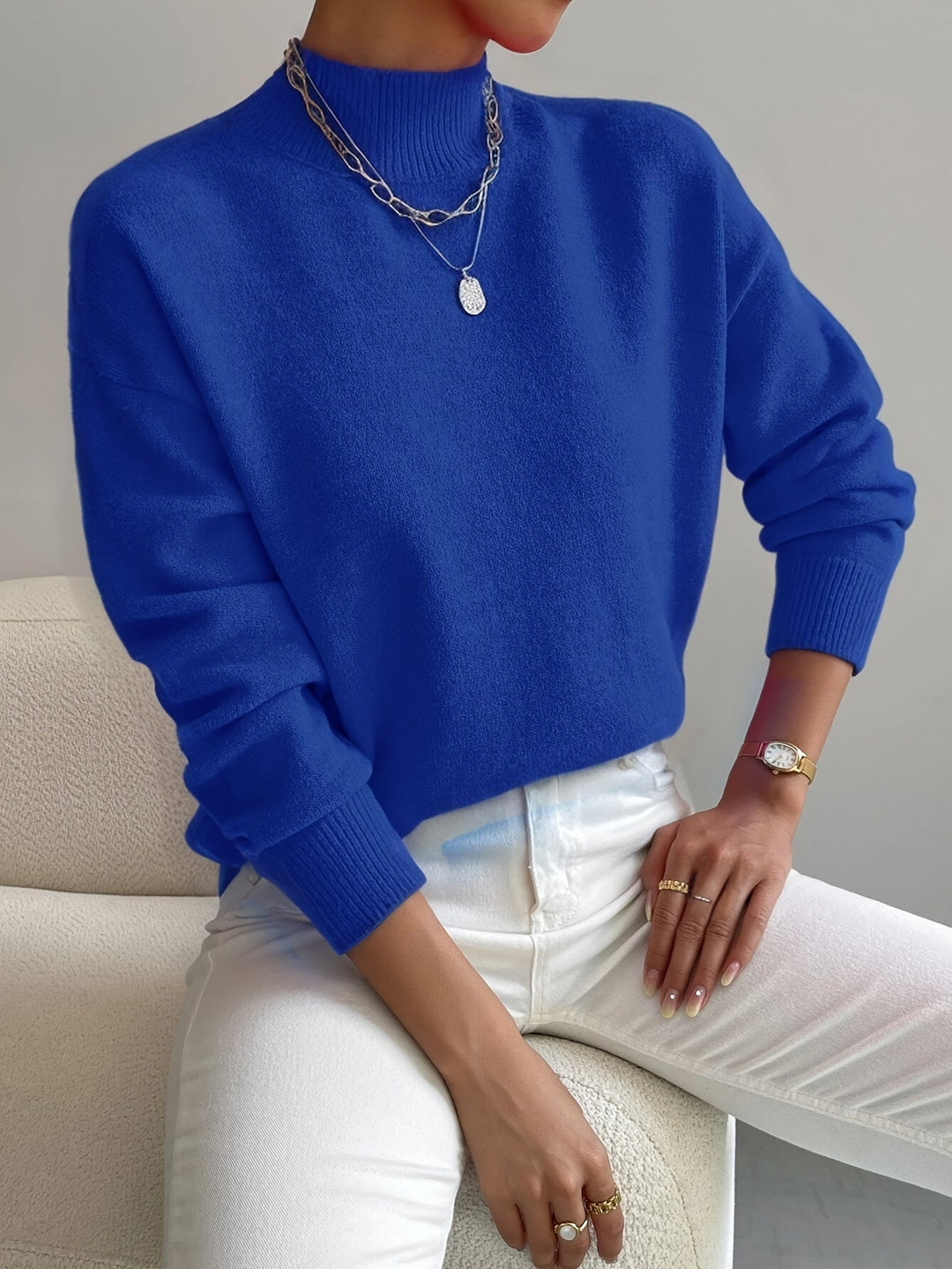 Women’s Spring Comfortable Mock Neck Sweater