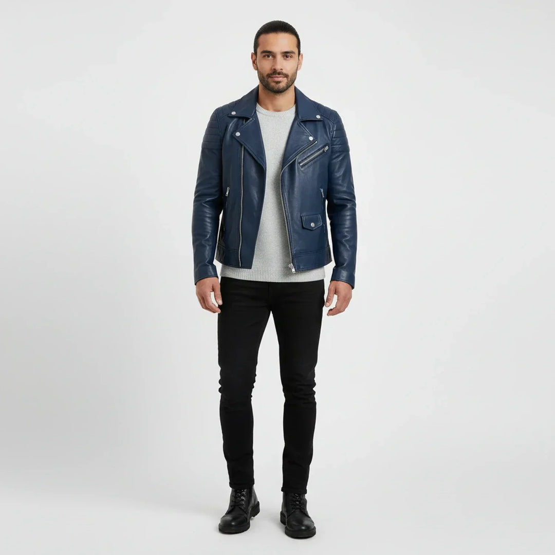 Winter Zip Up Men Leather jacket