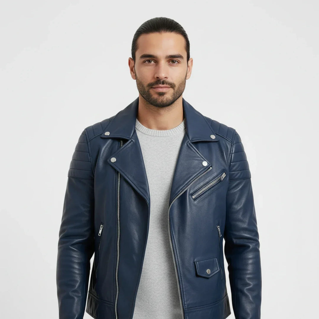 Winter Zip Up Men Leather jacket