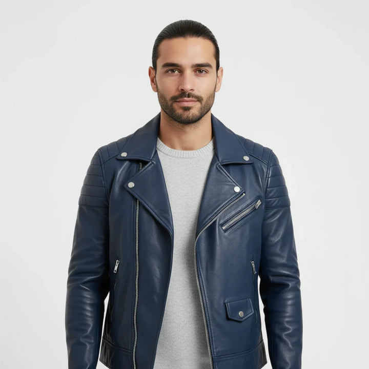 Winter Zip Up Men Leather jacket