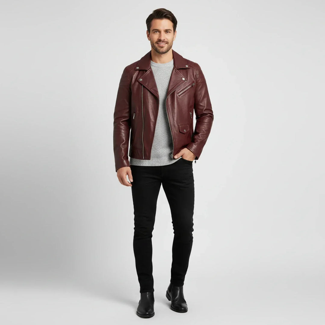 Winter Zip Up Men Leather jacket