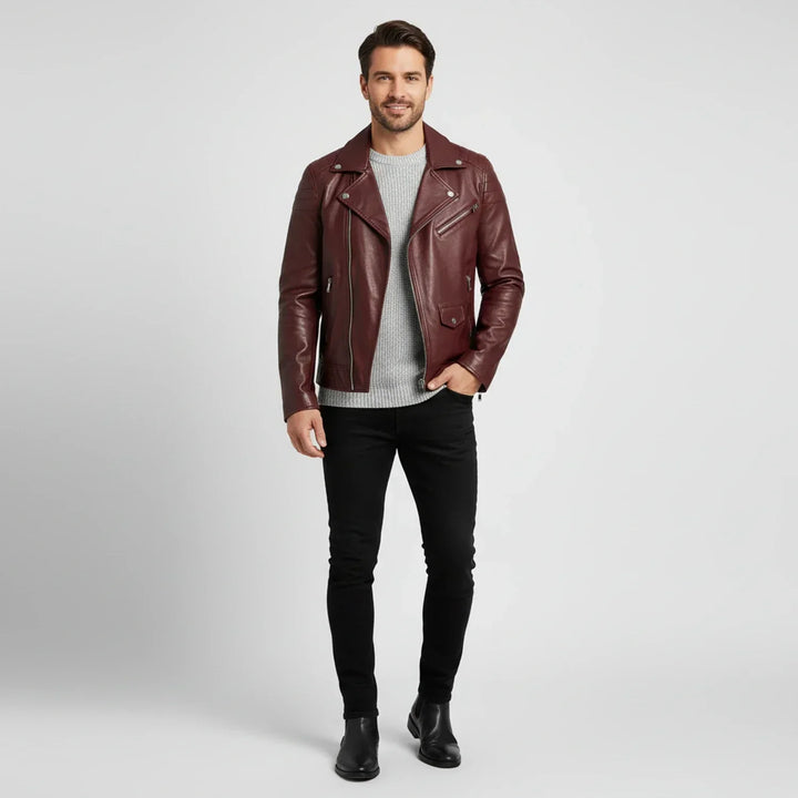 Winter Zip Up Men Leather jacket