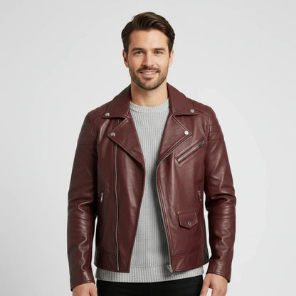 Winter Zip Up Men Leather jacket