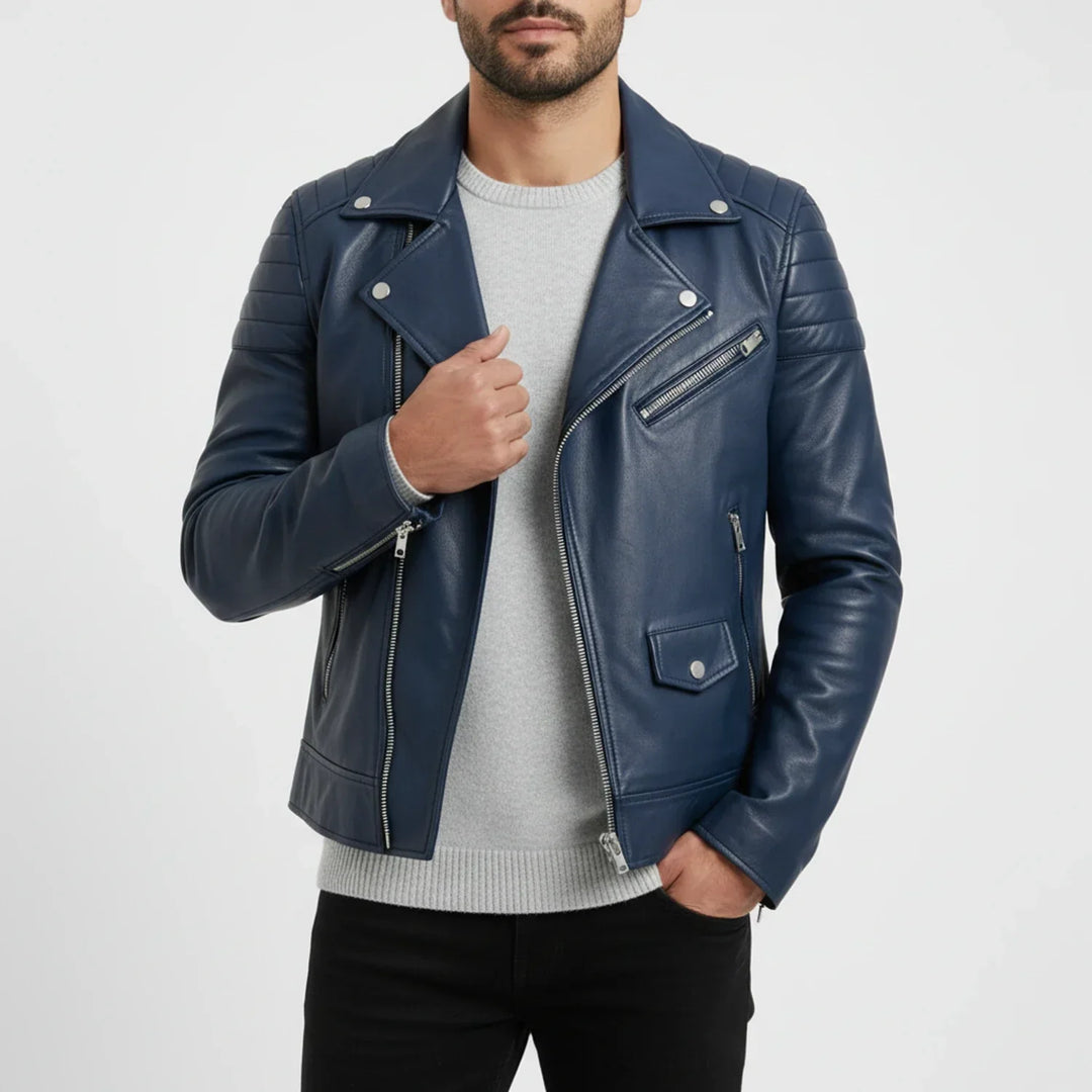 Winter Zip Up Men Leather jacket