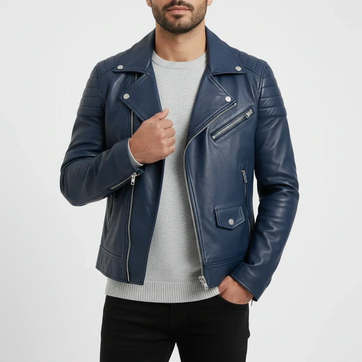 Winter Zip Up Men Leather jacket