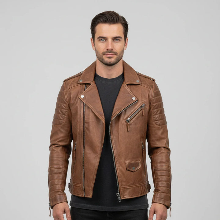 Winter Zip Up Men Leather jacket