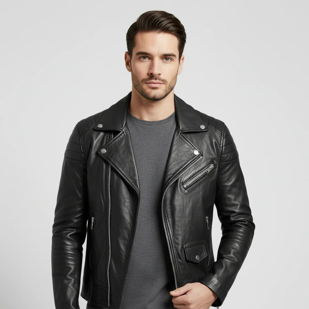 Winter Zip Up Men Leather jacket