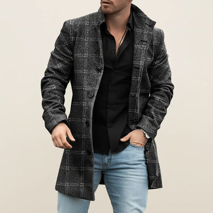 Winter Patchwork Style Men Overcoat