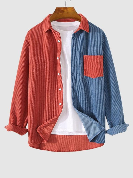 Men’s Color-Block Corduroy Shirt