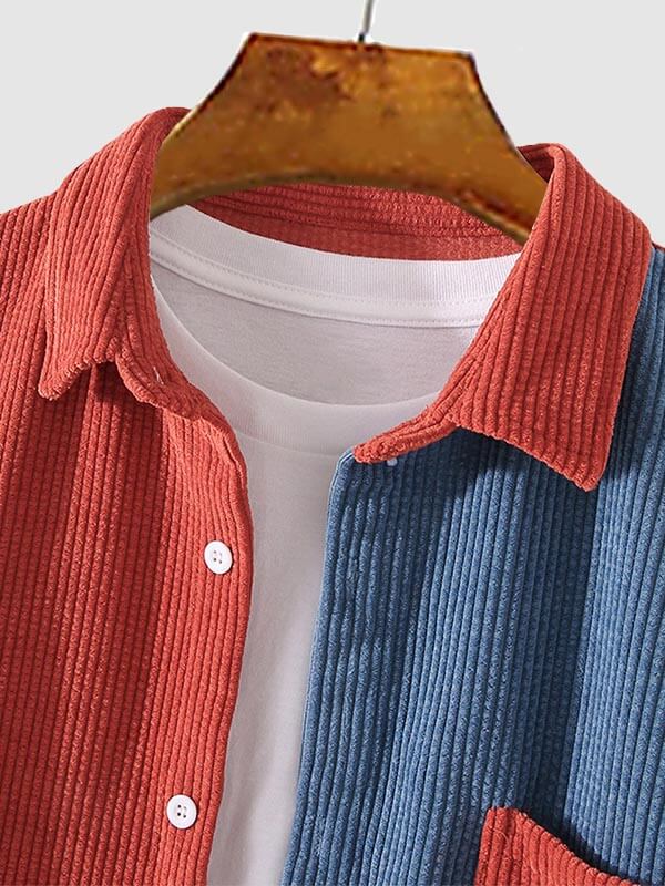 Men’s Color-Block Corduroy Shirt