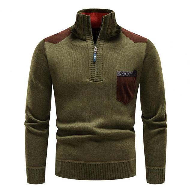 Men’s Half-Zip Sweater with Chest Pocket