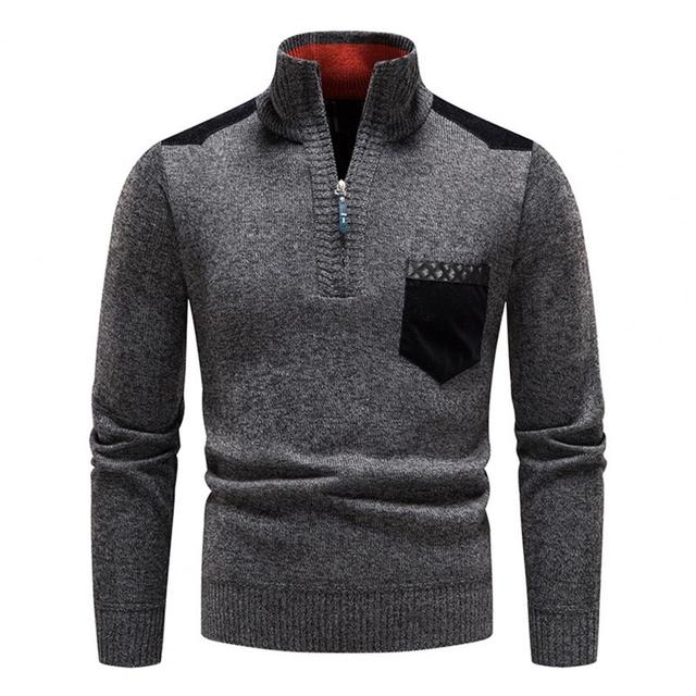 Men’s Half-Zip Sweater with Chest Pocket