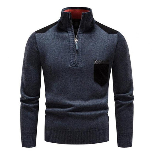 Jersey de hombre con media cremallera y bolsillo en el pecho