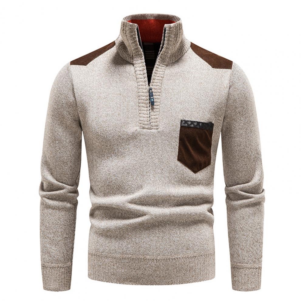 Men’s Half-Zip Sweater with Chest Pocket