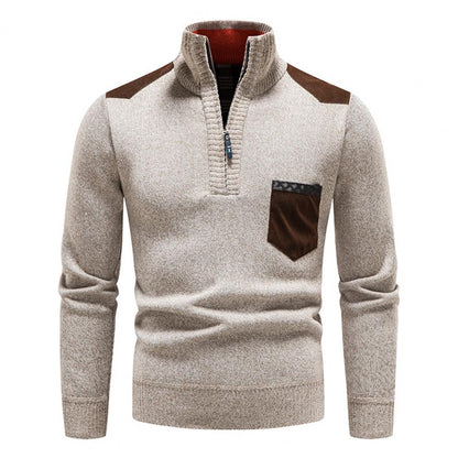 Men’s Half-Zip Sweater with Chest Pocket
