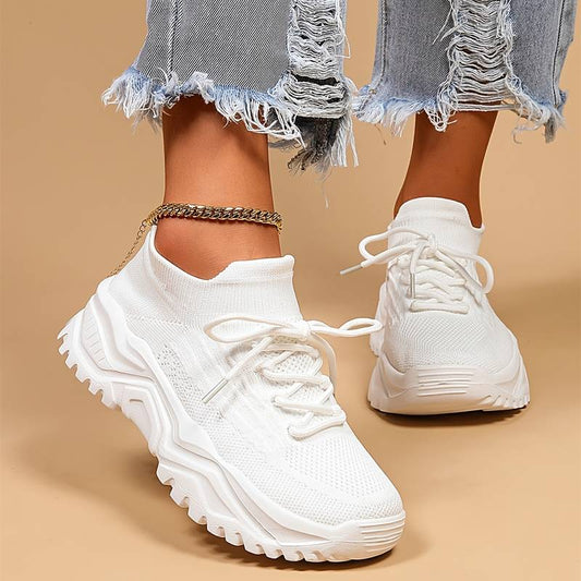 Zapatillas de running elásticas sin cordones para mujer