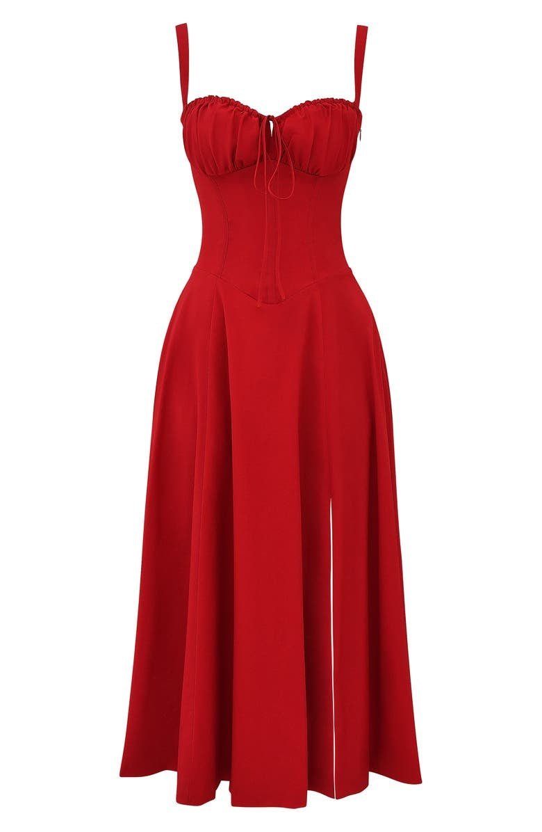 Floral Chic Corset Midi Dress