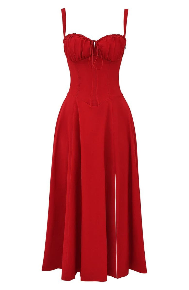 Floral Chic Corset Midi Dress
