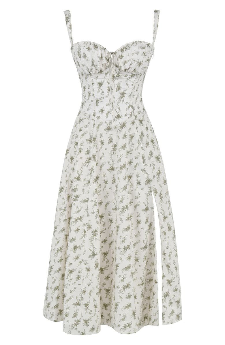 Floral Chic Corset Midi Dress