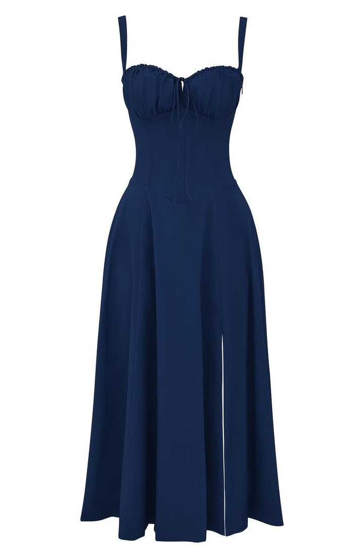 Floral Chic Corset Midi Dress