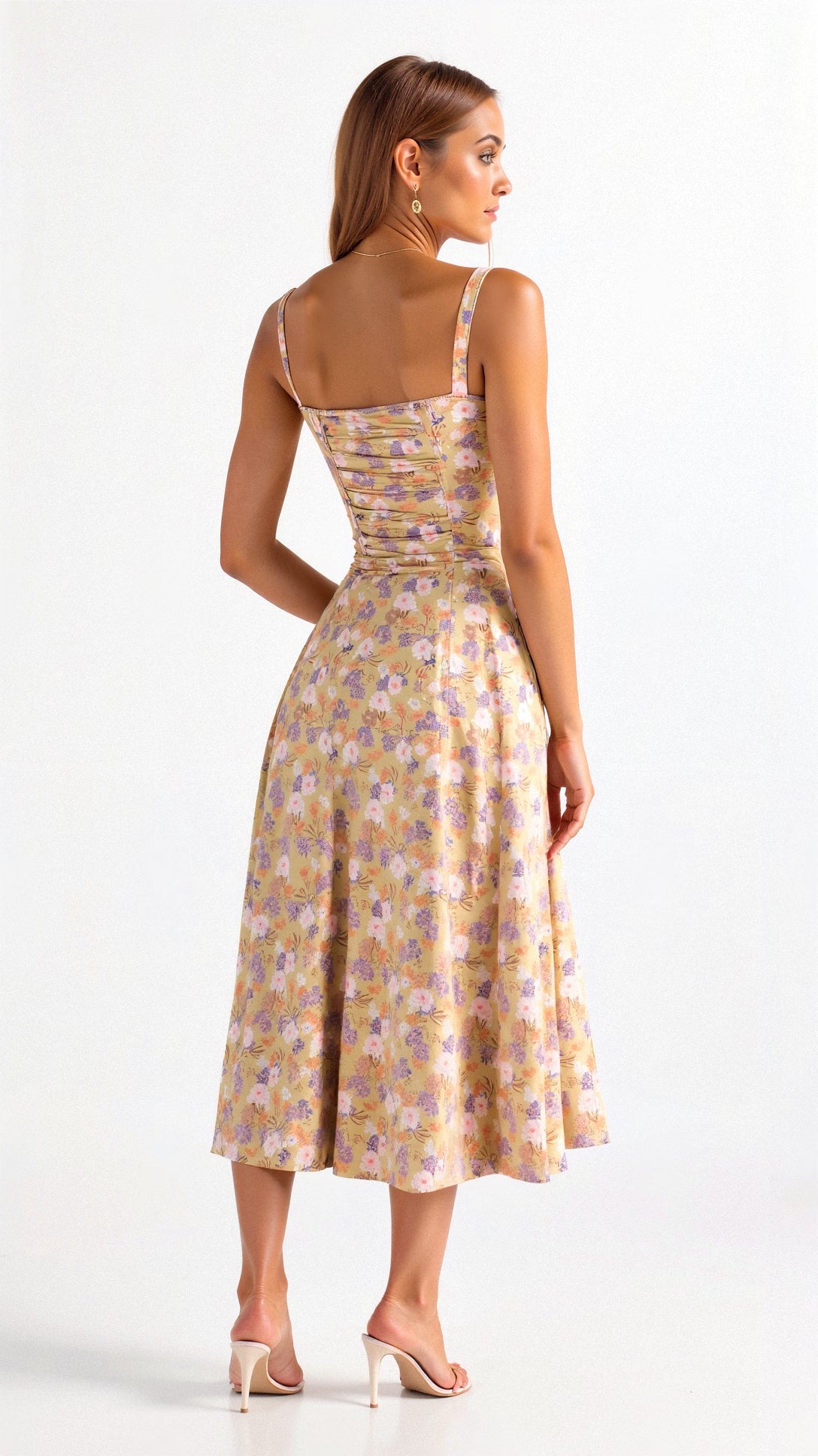 Floral Chic Corset Midi Dress