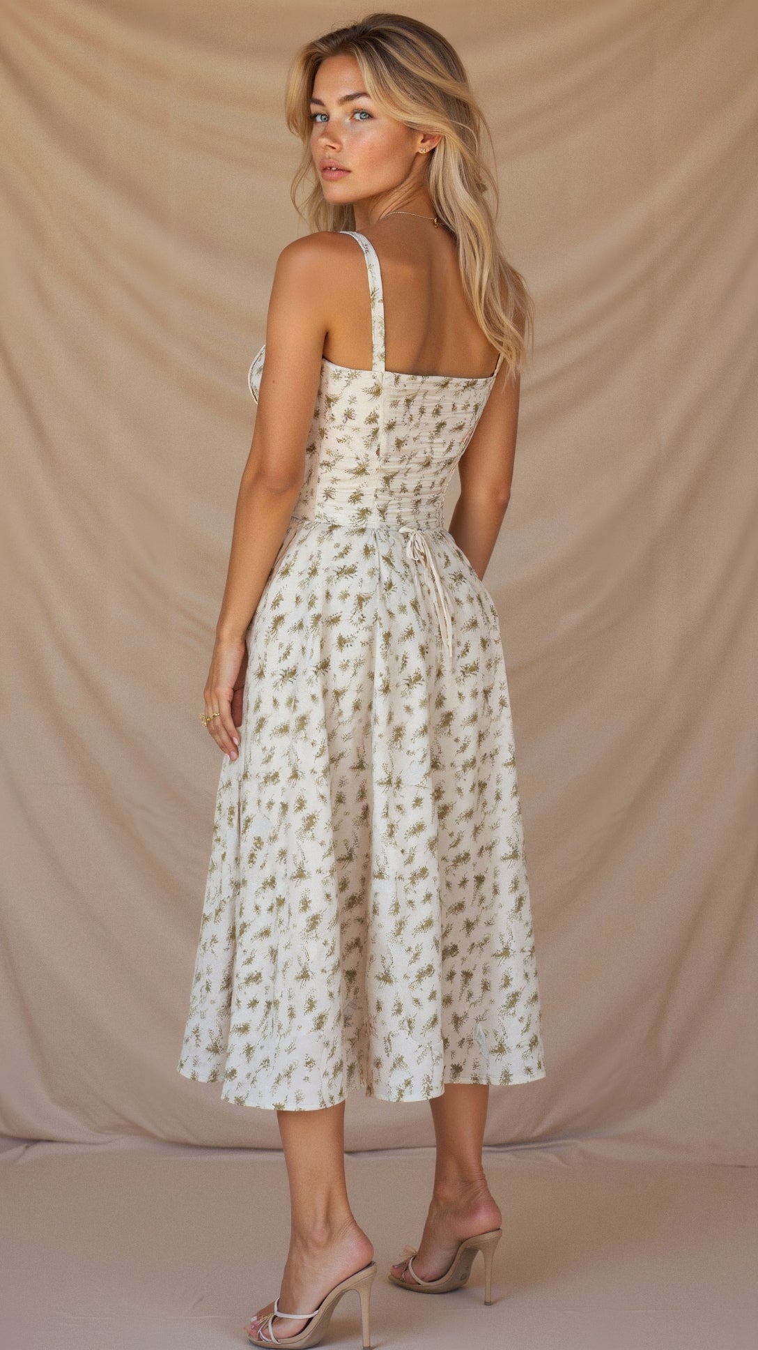 Floral Chic Corset Midi Dress