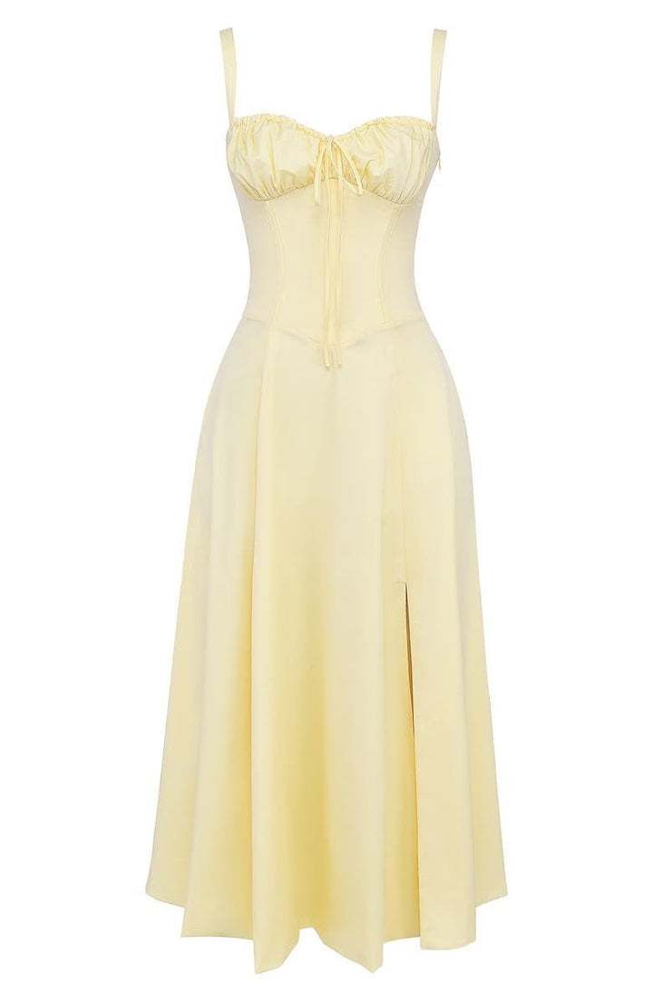 Floral Chic Corset Midi Dress