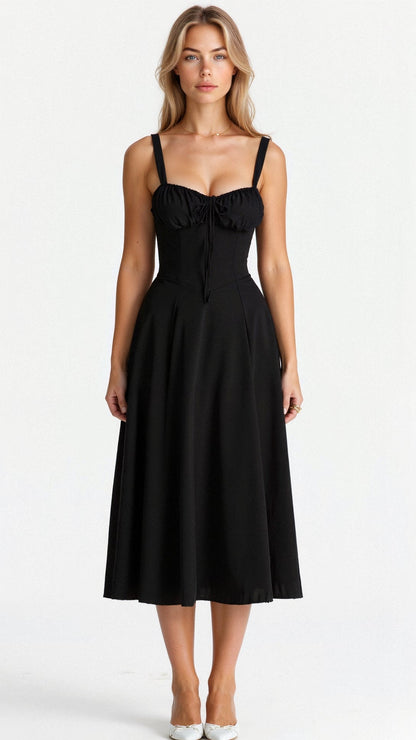 Floral Chic Corset Midi Dress