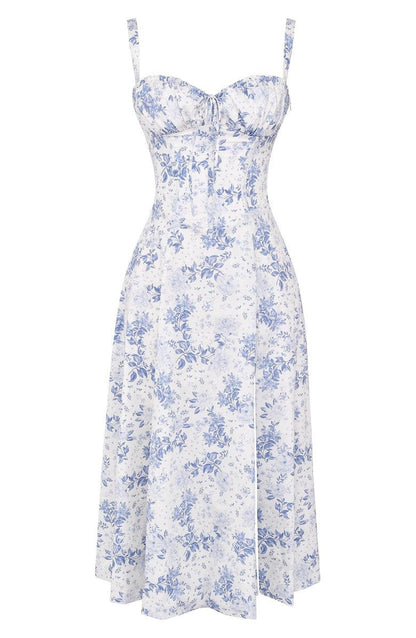 Floral Chic Corset Midi Dress