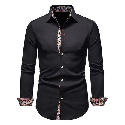 Camisa Blanca de Hombre con Estilo y Puños Florales