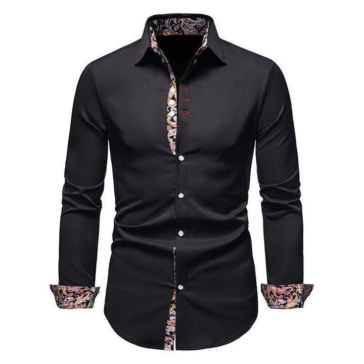 Men’s Stylish White Shirt with Floral Cuffs