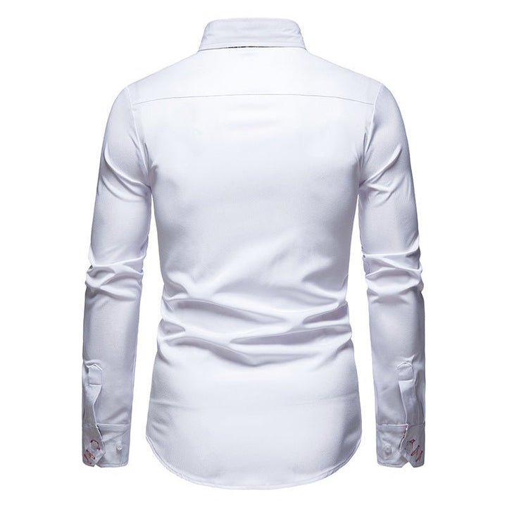 Men’s Stylish White Shirt with Floral Cuffs