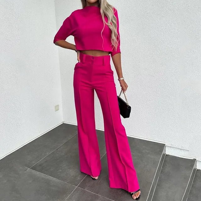 Conjunto moderno de top y pantalón para mujer